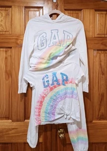 Gap Girls XL Preloved Pullover Hoodie & Sweatpants Set W/ T-Shirt Sz L Rainbow - Picture 1 of 7