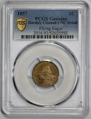1857 Flying Eagle Cent 1c PCGS UNC Detail - Image 1 of 4