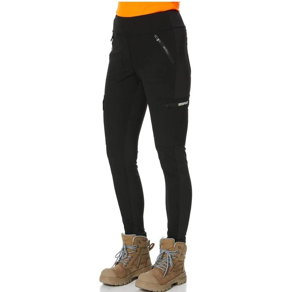 CAT Caterpillar Womens Work Wear Legging Sz XL Black Nylon Stretch Cargo Rugged - Image 1 of 4