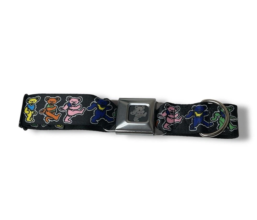 Buckle-Down Hundehalsband Aus Sicherheitsgurt-Material – Grateful Dead „Steal Your Face“ Design, Größe Large