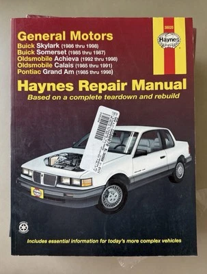 HAYNES Buick Skylark, Oldsmobile Achieva, Pontiac Grand Am Repair Manual 38025 - Image 1 of 4