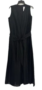 Abito tuta Max Mara plissettato scollo a V gamba larga taglia 8 cintura cravatta Ramie $1500 - Foto 1 di 9