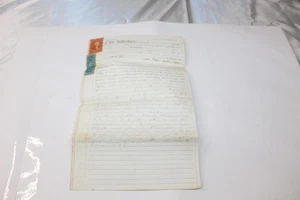 Antique Warranty Deed 1866 with Washington 50 cent & $2 Stamps Shiawassee, MI - Picture 1 of 7