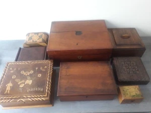 Job Lot Of Antique And Vintage Wooden Boxes - Picture 1 of 20