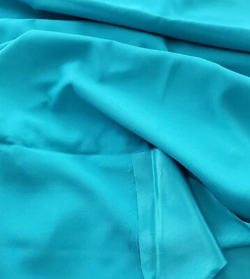 Green Satin Crepe Fabric, Apparel Special Occasion, 54"W, 3.75 yd Uncut - Image 1 of 4