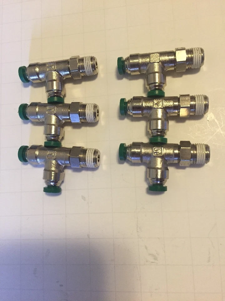 Paquete de 6 camisetas Parker 1/8" MNPT x 5/32" tubo giratorio W171PLP-5/32-2 Foto 1 de 1