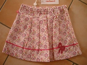 (131) CACHAREL Baby Fein Kord Rock Blumen Muster Stickerei & Logo Fähnchen gr.68 - Bild 1 von 1