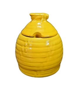 Vintage FRANKOMA Honey Pot Rare YELLOW Color Base and Lid (Small Chip-see photo) - Picture 1 of 13