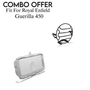 Combo Offer Radiator Guard with Grill Set Fit for Royal Enfield Guerilla 450 - Picture 1 of 1