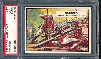 1962 Topps Civil War News #77: Trapped ~ PSA 9 oc - Image 1 of 2