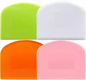 Dough Scraper Bench Scraper for Baking, 4 PCs BPA Free PE Plastic Flexible Bowl - Picture 1 of 12