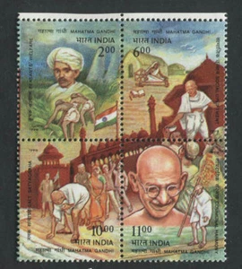 India 1998 Mahatma Gandhi Satyagraha setta 4 V - Foto 1 di 2