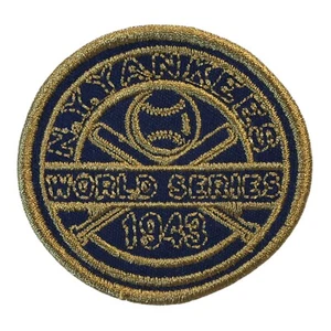 1943 WORLD SERIES MLB BASEBALL NEW YORK YANKEES 2 3/8" GOLD NAVY BLUE TEAM PATCH - Picture 1 of 1