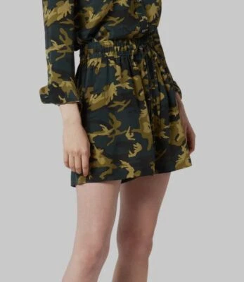 $295 Equipment Mujer Verde Nimma Camuflaje Tiro Alto Pantalones Cortos Talla 4 Foto 1 de 4