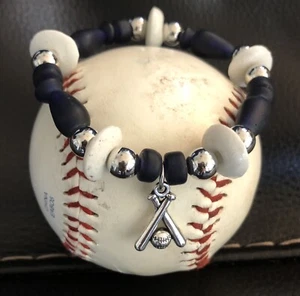 New York Yankees , San Diego Padres Baseball Women’s Beaded Bracelet , Navy Blue - Bild 1 von 1