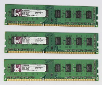Kingston 6 GB (3x2GB) KVR1066D3N7K3/6G PC3-10600 (DDR3-1333) RAM (#16771) - Bild 1 von 2