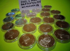 2003 S 24 quilates oro *nativo americano *Sacagawea* camafeo profundo EE. UU. GEMA PRUEBA  - Imagen 1 de 11