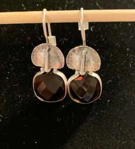 Pendientes de cuarzo ahumado de plata esterlina SILPADA W1272 ámbar facetado martillado raros - Imagen 1 de 4