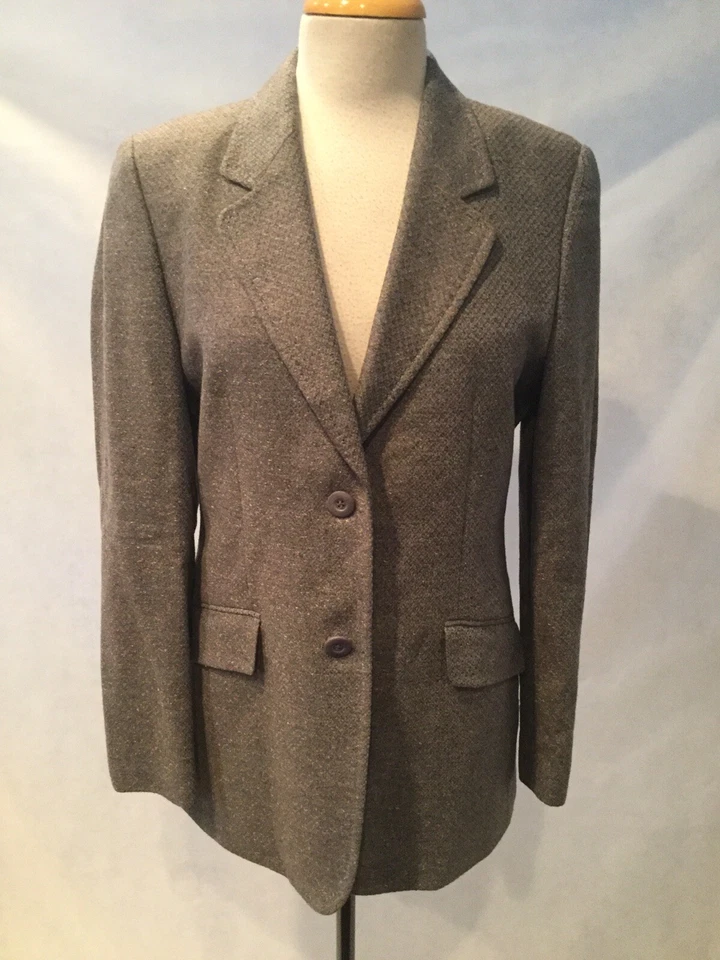 Vintage Zanella, Italian Made Women’s 2 Btn Cashmere Blend Blazer, Multi-size 8 Foto 1 de 4