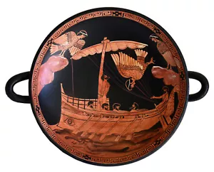 Odysseus passing the Sirens - Red Figure small Kylix Vase - Siren Painter - Afbeelding 1 van 3