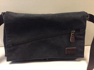 Rauvo Messenger Laptop Bag Gray Durable Canvas Business College Work - Picture 1 of 17