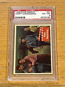 1956 Topps Bubbles Elvis Presley Series #51 PSA 8 Only 2 Higher Happy Homecoming - Picture 1 of 2