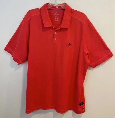 Tommy Bahama Mens Size XXL Supima SS Ltd Edition Polo Shirt Coral Orange - Image 1 of 4
