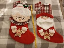 Santa Clause And Mrs. Clause Christmas Stocking Lot