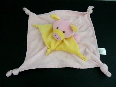 *. DOUDOU PLAT BABOU COCHON ROSE COL JAUNE EPONGE EXCELLENT ETAT - Photo 1/4
