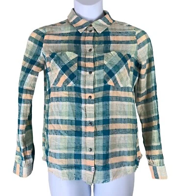 Melrose and Market Talla Pequeña Top Tejido a Cuadros Borde Crudo Dobladillo Abotonado Para Mujer Foto 1 de 4