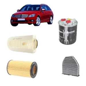 Kit 4 filtri tagliando per Classe C W204 C204 2143CC gasolio (2007-2014) - Imagen 1 de 5