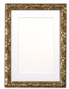 Antique Cushion Ornate Swept Picture Photo Poster Frame With Bespoke Mount GOLD - Picture 1 of 7