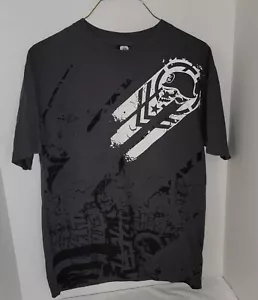 Vintage Y2k Metal Mulisha Skull Helmet Grey T-Shirt Size M - Bild 1 von 3