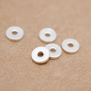 Moneda redonda de plata de ley 925 4,5 mm cuentas espaciador de disco para pulsera A5438 - Imagen 1 de 4