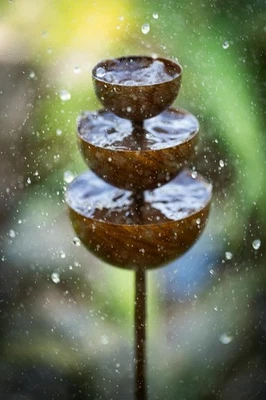 Regenfänger Gartenstecker Rost Insektentränke Gartendeko Edelrost 110cm - Bild 1 von 4