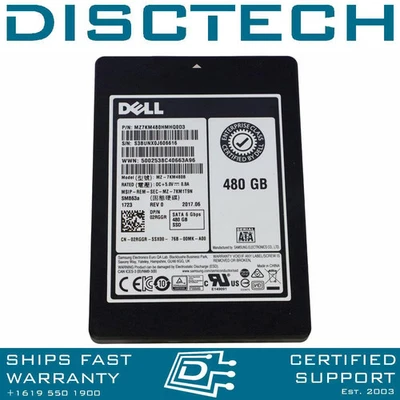 Dell H38F7 / 2RGGR / Samsung MZ7KM480HMHQ0D3 480GB 6Gb/s SATA Mixed Use SSD - Image 1 of 3