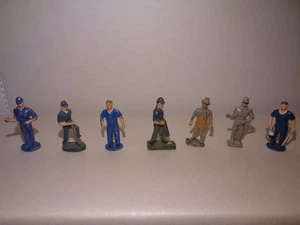 VINTAGE ERIE/AUTHENTICAST DIECAST WORKER FIGURES. ASSORTED SET OF 7. - Picture 1 of 8