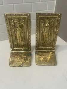 1984 VIRGINIA METAL CRAFTERS "DOORS OF THE LIBRARY OF CONGRESS" BRASS BOOKENDS - Picture 1 of 10