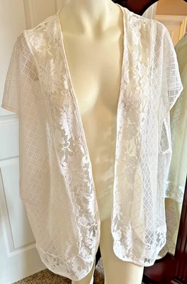 Victoria's Secret Crema/Blanco Encaje Bata Abierta/Cubierta Talla M/L Foto 1 de 4