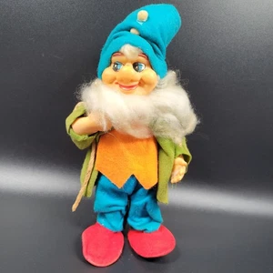 VTG Japan MCM Bearded Pixie Elf Gnome Felt Homemade Christmas Decor - Picture 1 of 10