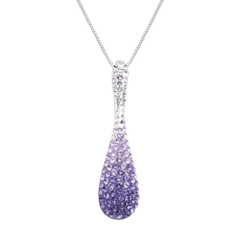 Luminesse Faded Drop Pendant in Sterling Silver With Purple Swarovski Elements 18