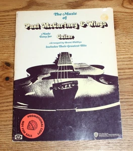 The Music of PAUL McCARTNEY & WINGS Hecho Fácil para Guitarra, Cancionero Promo Copia - Imagen 1 de 3