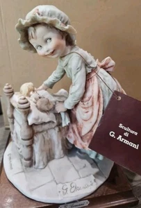 G. Armani Figurine Porcelain Florence Girl, Children & Dog to Bed Art Italy 1982 - Picture 1 of 16