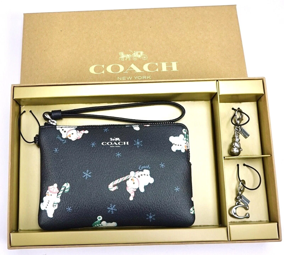 Coach Snowman Print Wristlet - Small