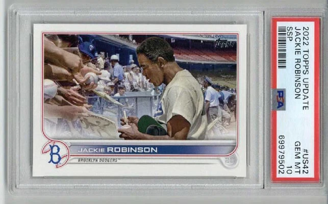 2022 TOPPS UPDATE #US42 JACKIE ROBINSON CARD DODGERS PSA 10 SSP LOW POP RARE - Image 1 of 2