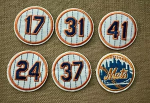 NY METS SET PATCH NUMERO RITIRATO BASEBALL KEITH HERNANDEZ PIAZZA TOM SEAVER MAYS - Foto 1 di 4