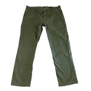 Herren Hugo Boss Chino Hose Slim Fit Stretch Grün Waschung Zip Fly Schino W36 L28 - Bild 1 von 13