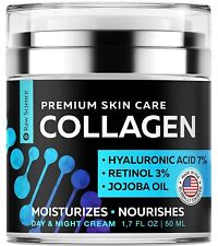 Collagen Day & Night Cream, Anti-Aging Skin Care with Hyaluronic Acid,