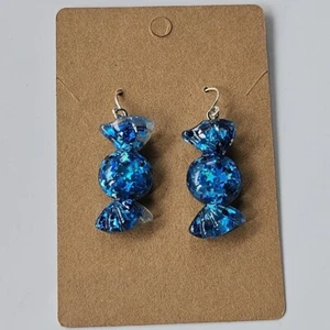 Blue Glitter Candy Earrings 🍬 - Picture 1 of 2