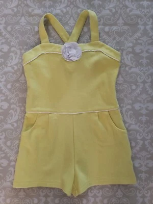 Mameluco Janie and Jack 7 Niña Amarillo Una Pieza Flor Blanca Foto 1 de 4